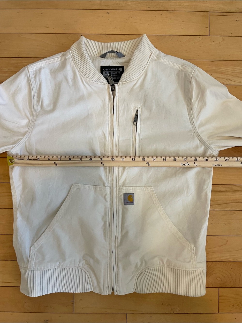 CARHARTT Women’s Crawford Bomber Jacket Coat, Ivory, Zip Up, SIZE S - Picture 9 of 11